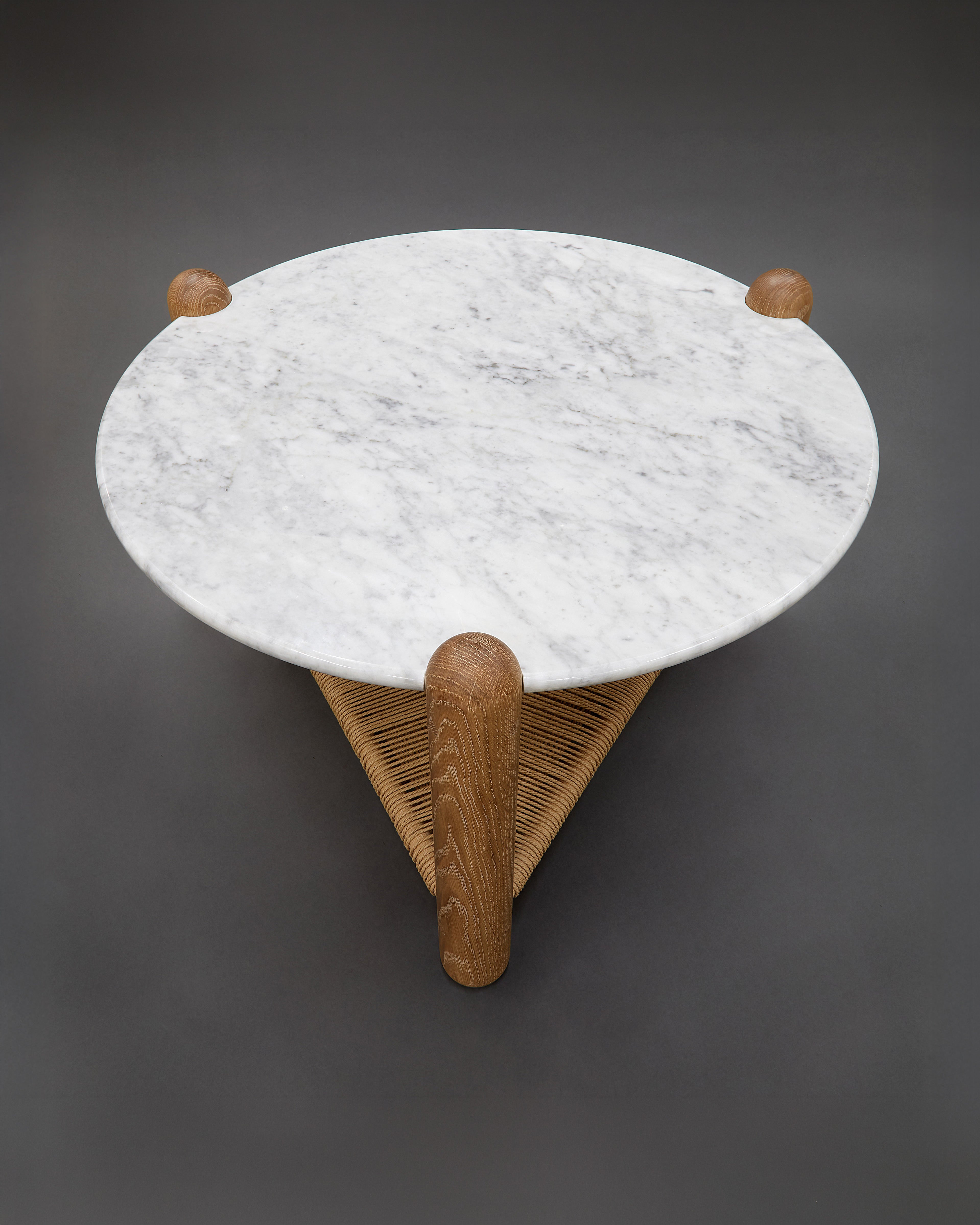 Captain's Table 30" Carrara Marble White Oak