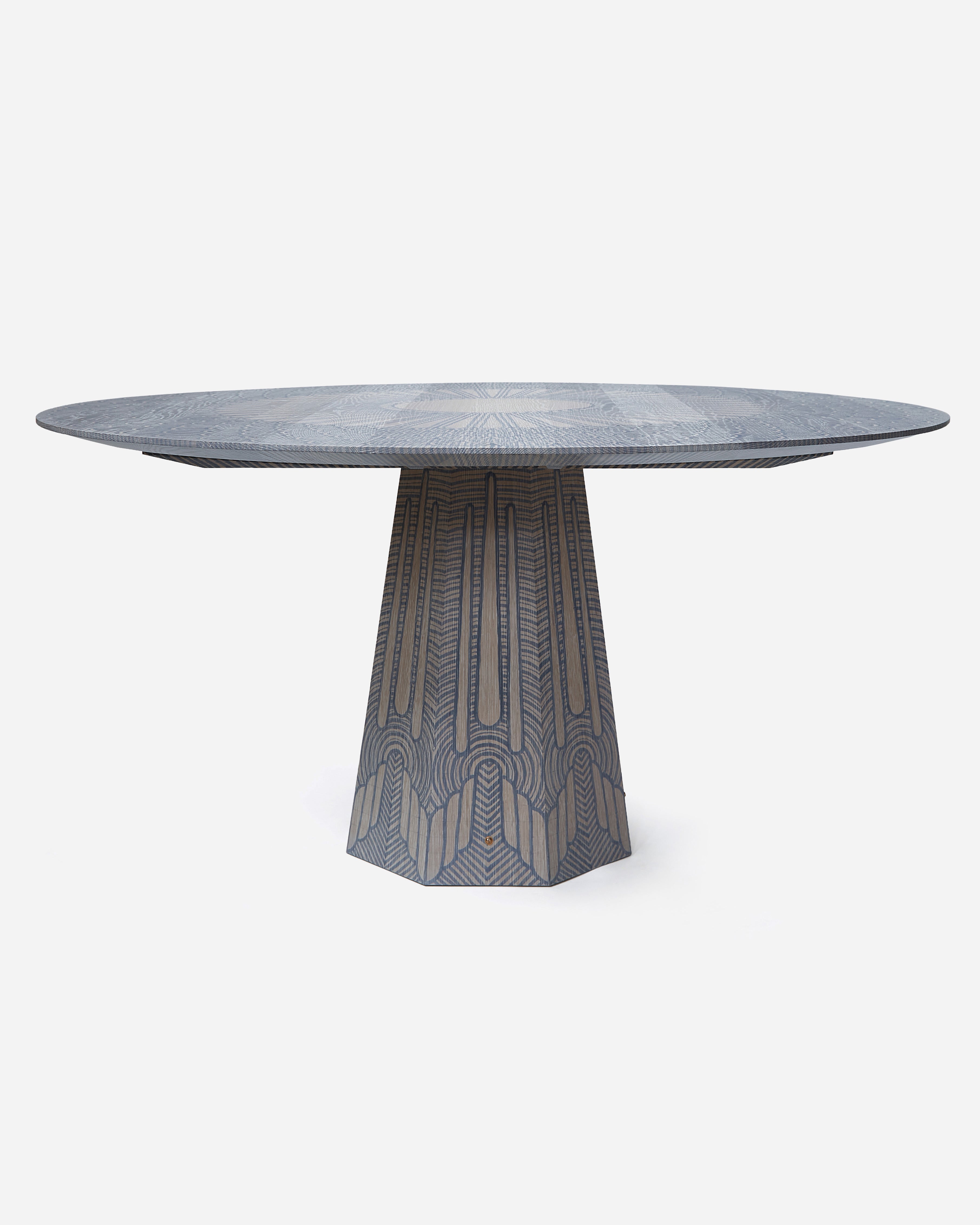 OXALINO™ Peacock Table 30" Hand-Painted White Oak