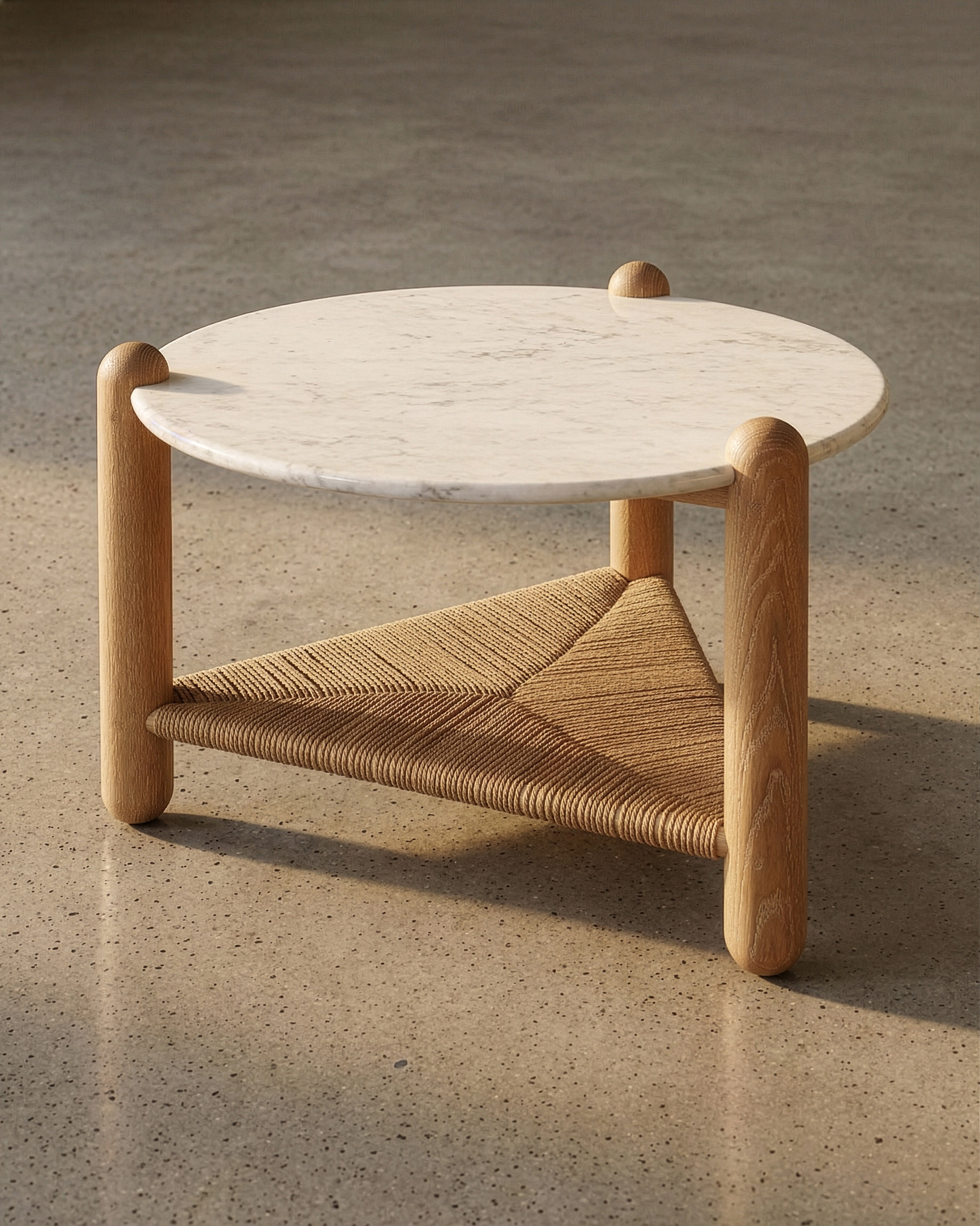 Captain's Table 30" Carrara Marble White Oak