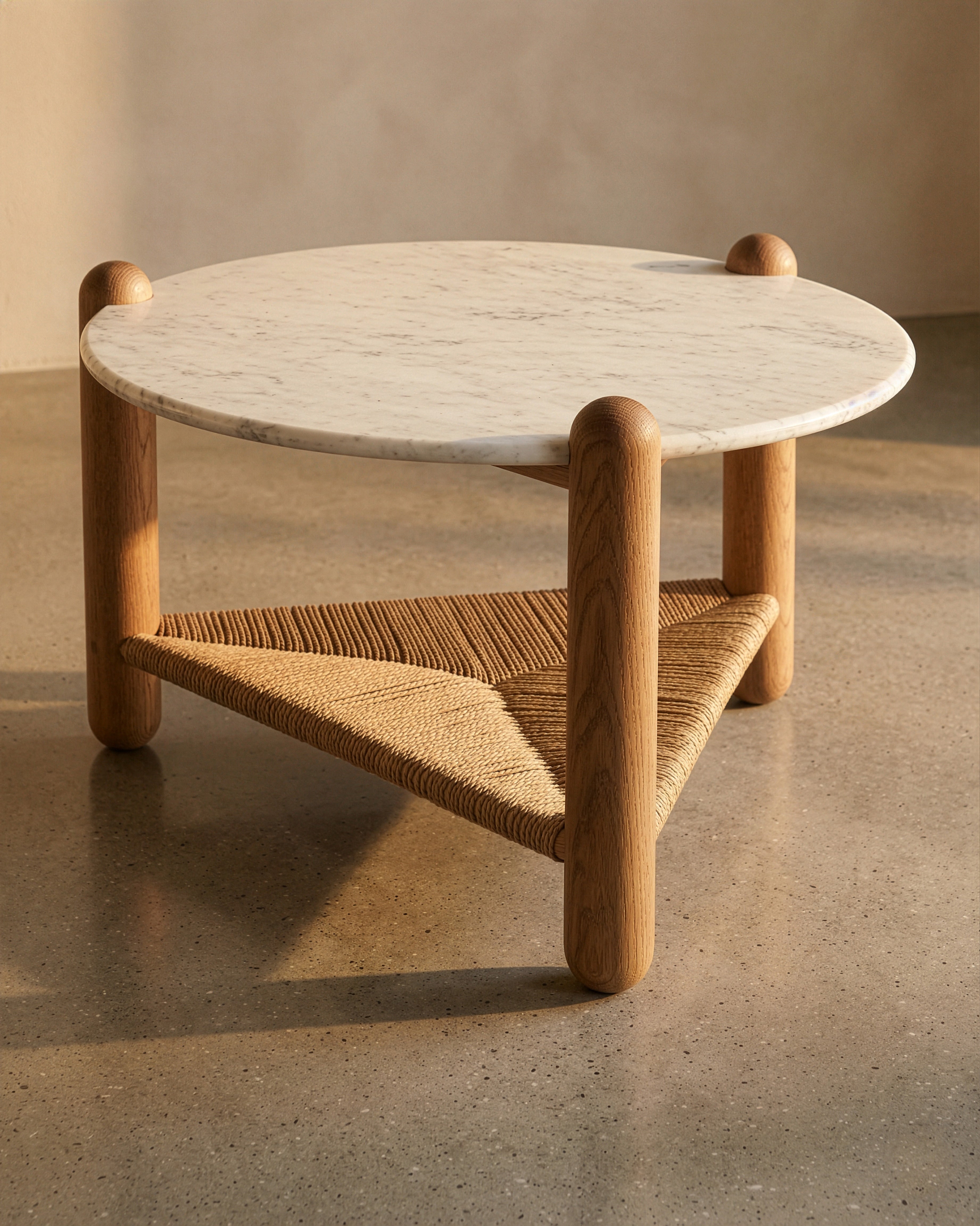 Captain's Table 30" Carrara Marble White Oak