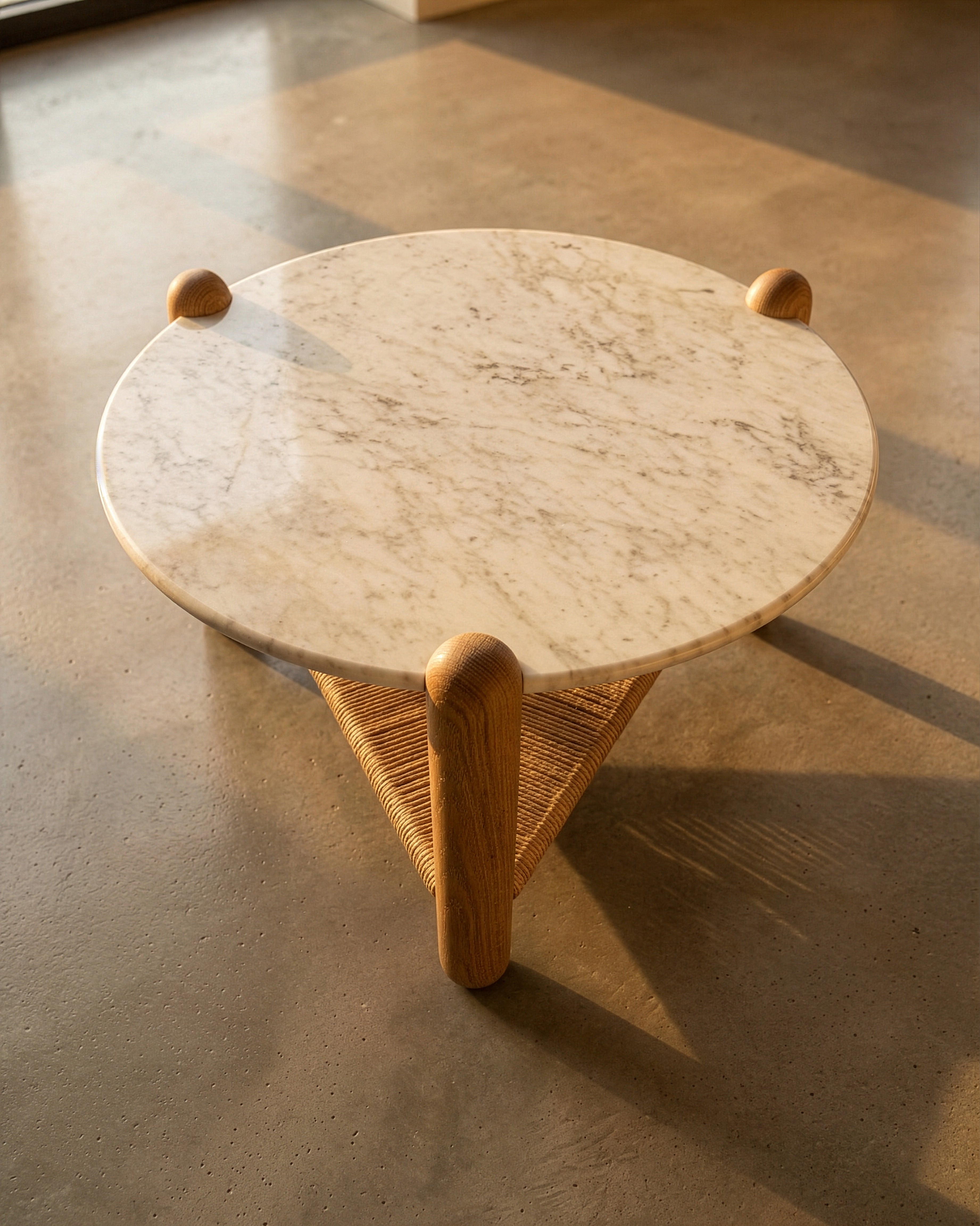 Captain's Table 30" Carrara Marble White Oak