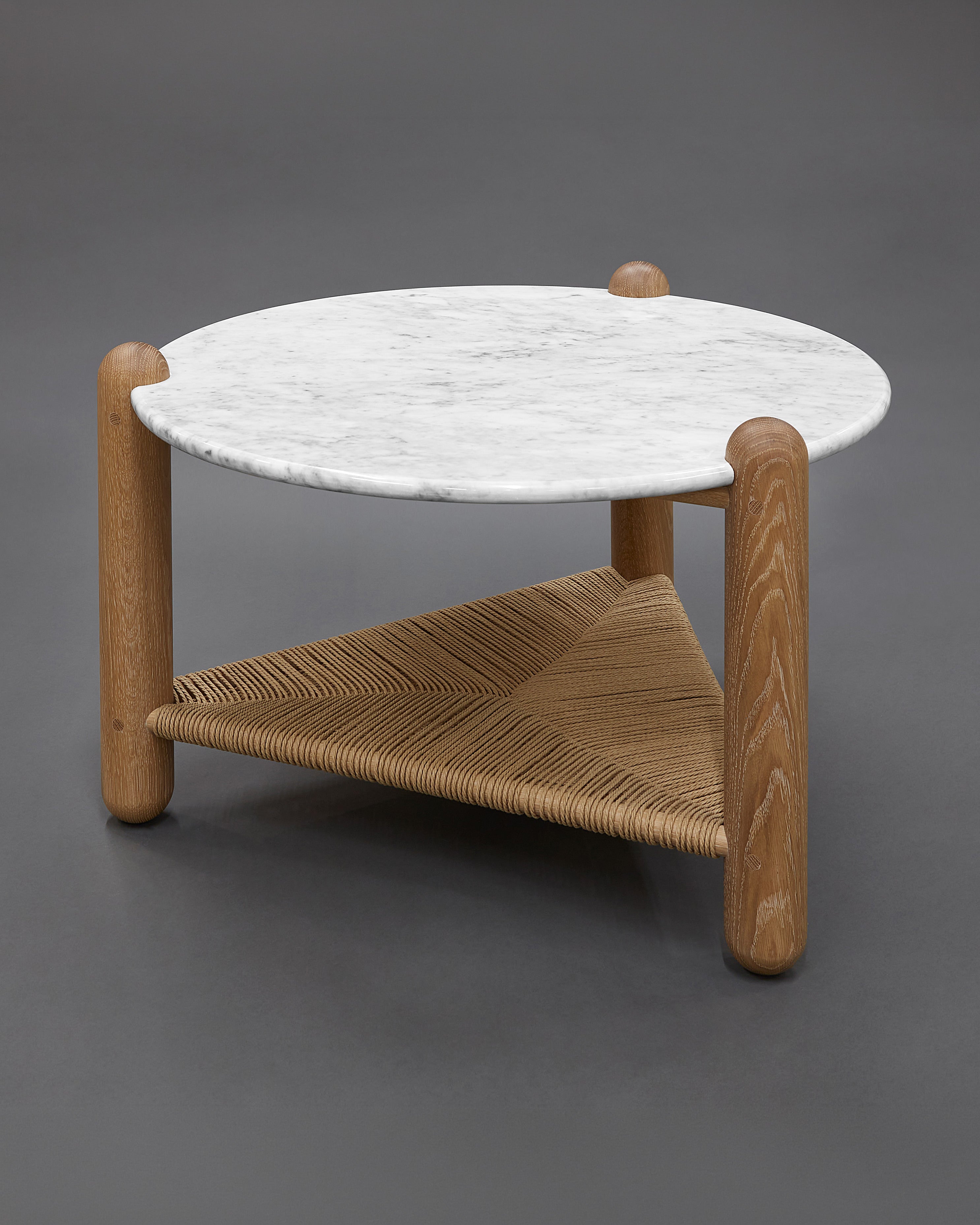 Captain's Table 30" Carrara Marble White Oak