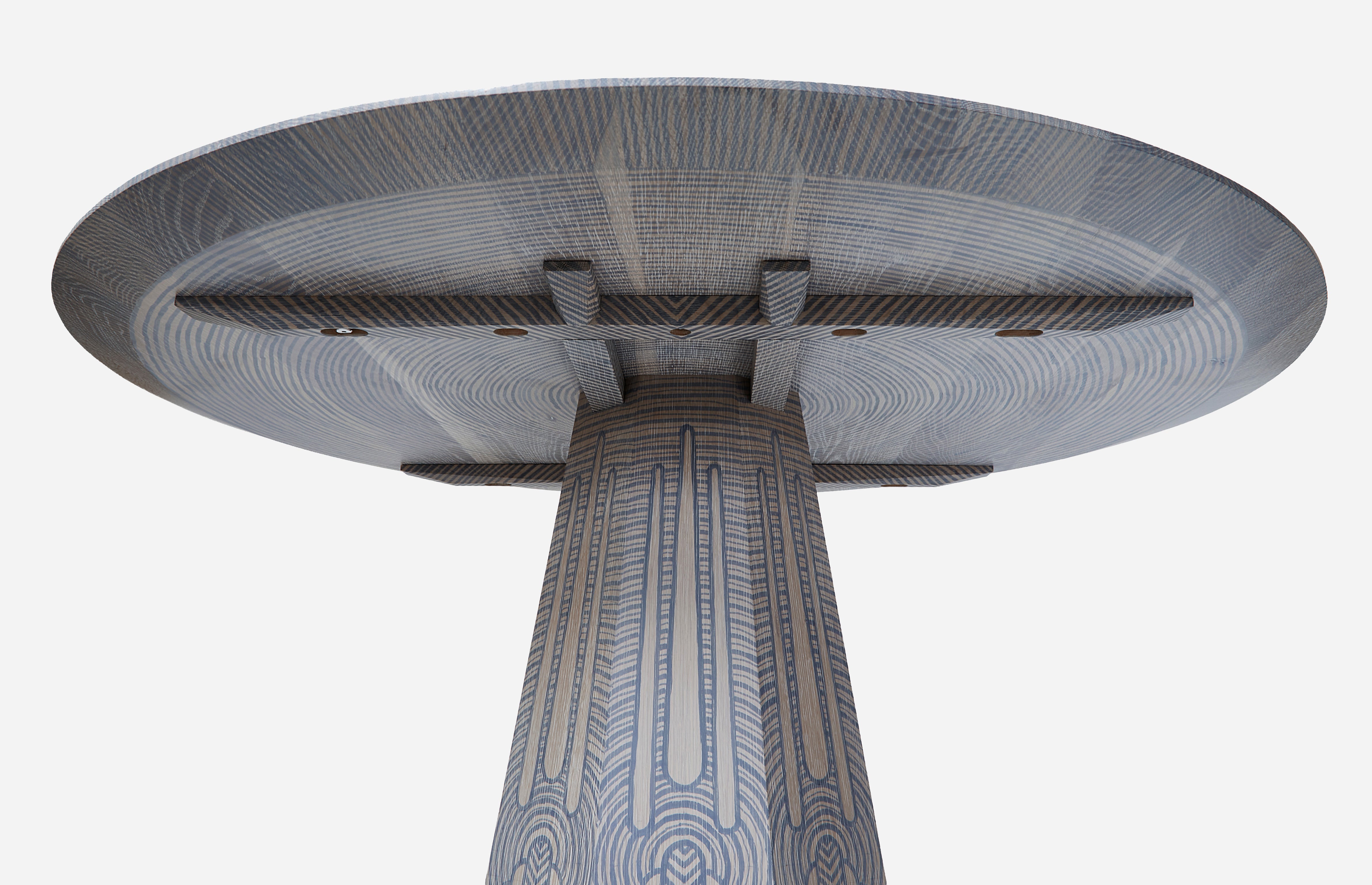 OXALINO™ Peacock Table 30" Hand-Painted White Oak