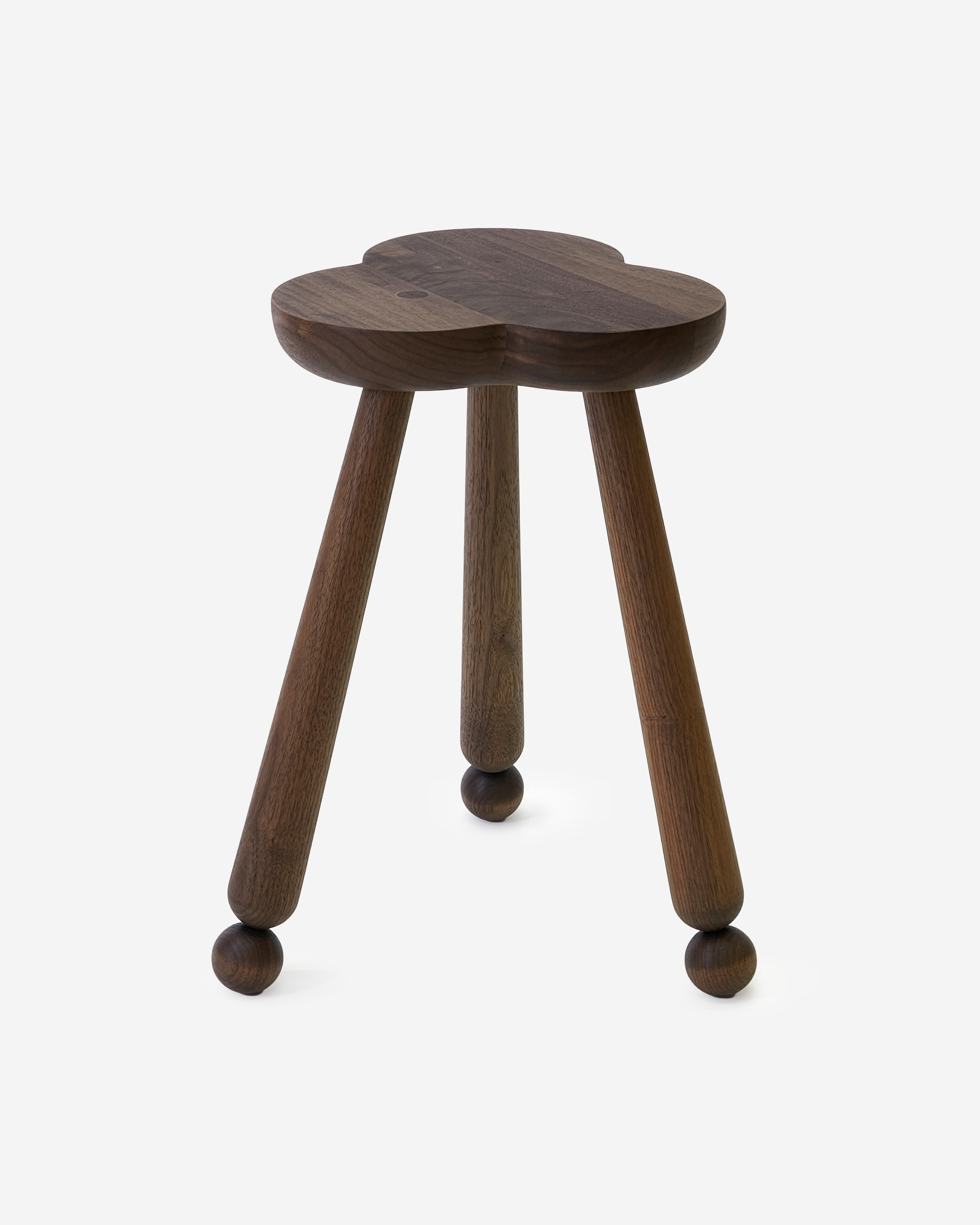 Clover Milking Stool 18" — Walnut — In Stock