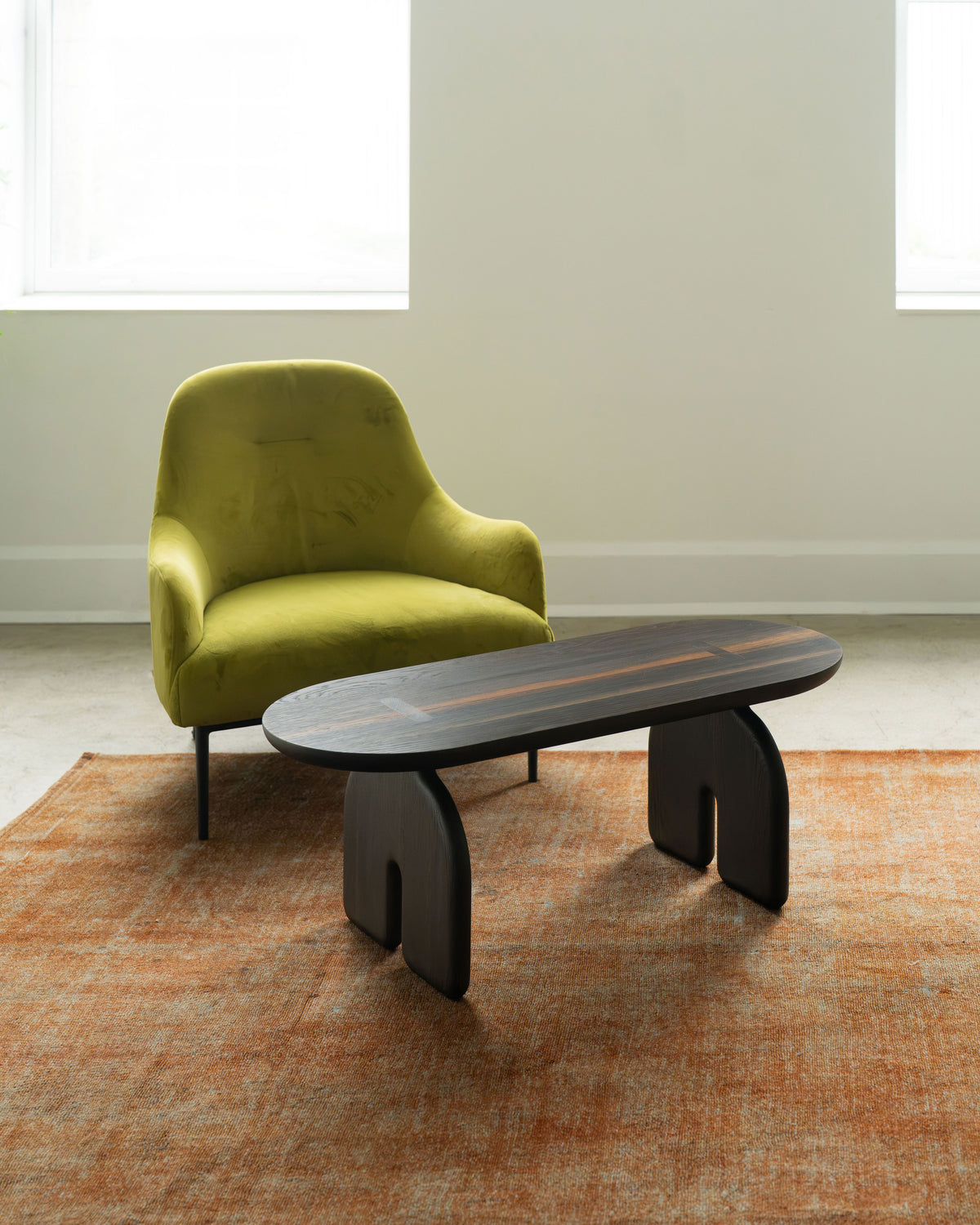 FAT COWBOY 42" Coffee Table - Brindle Finish Red Oak - In Stock
