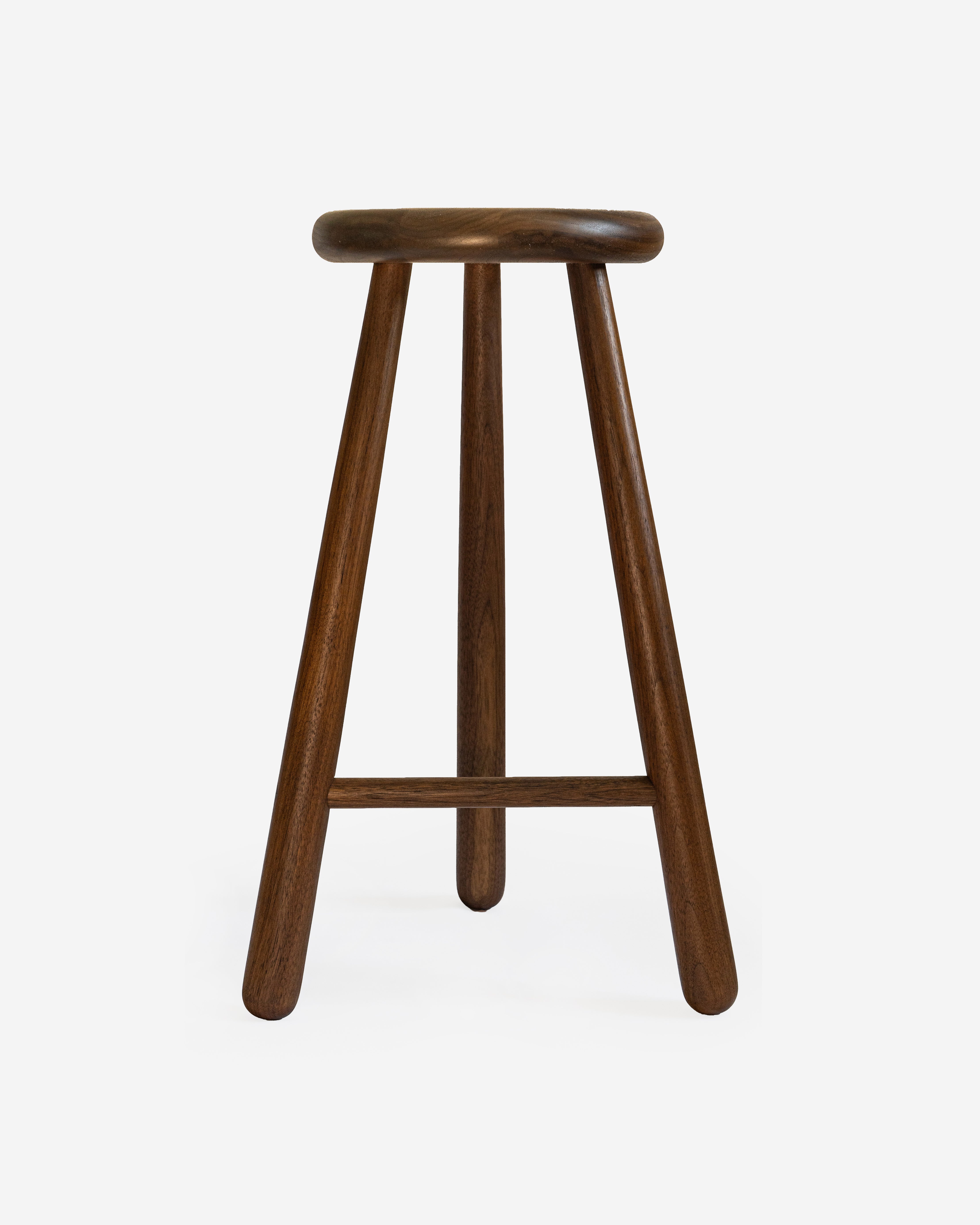 Nick's Doughnut Stool 26" Countertop Height - Black Walnut - In Stock