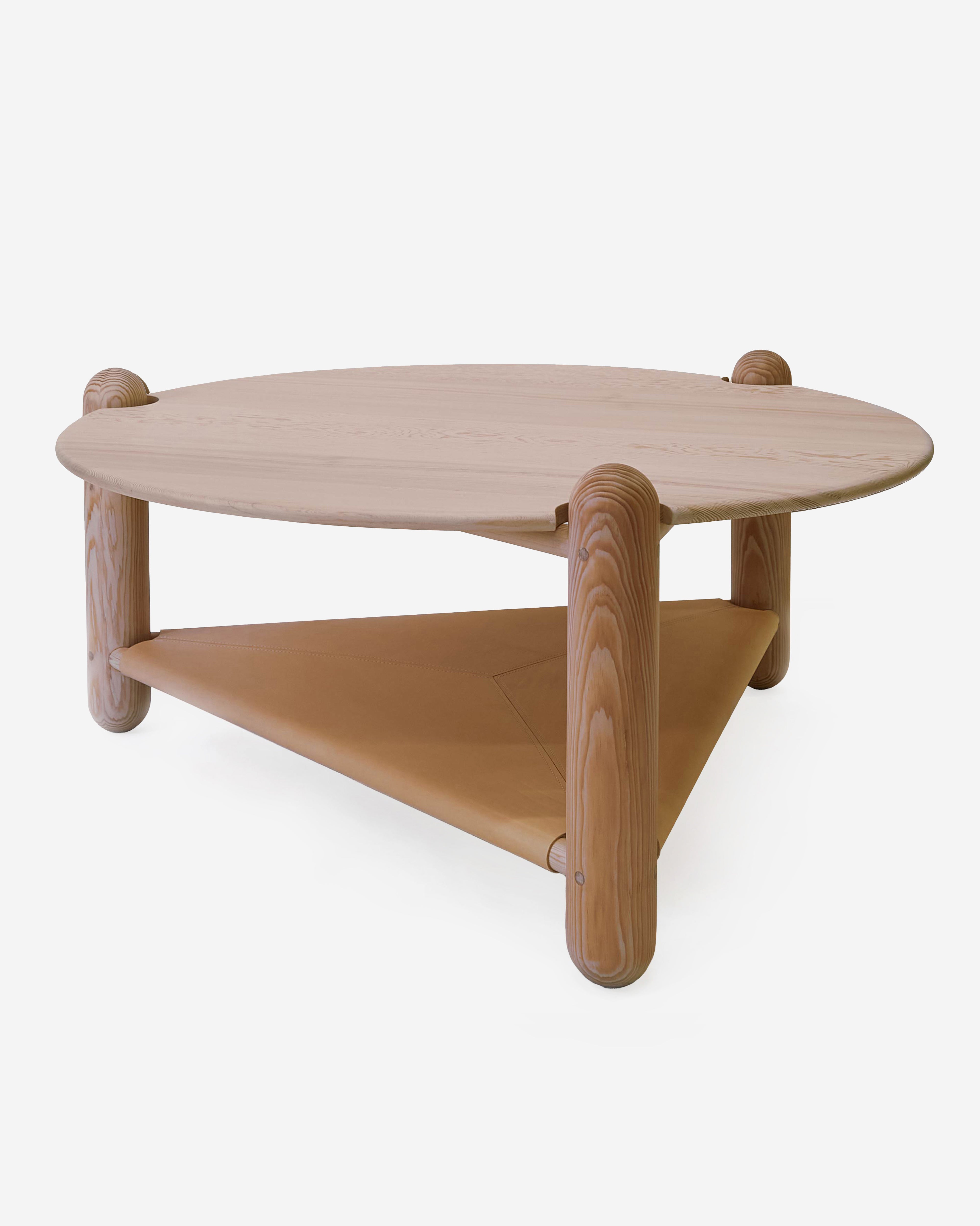 Captain's Table 42” Vegetable Tan Leather Shelf