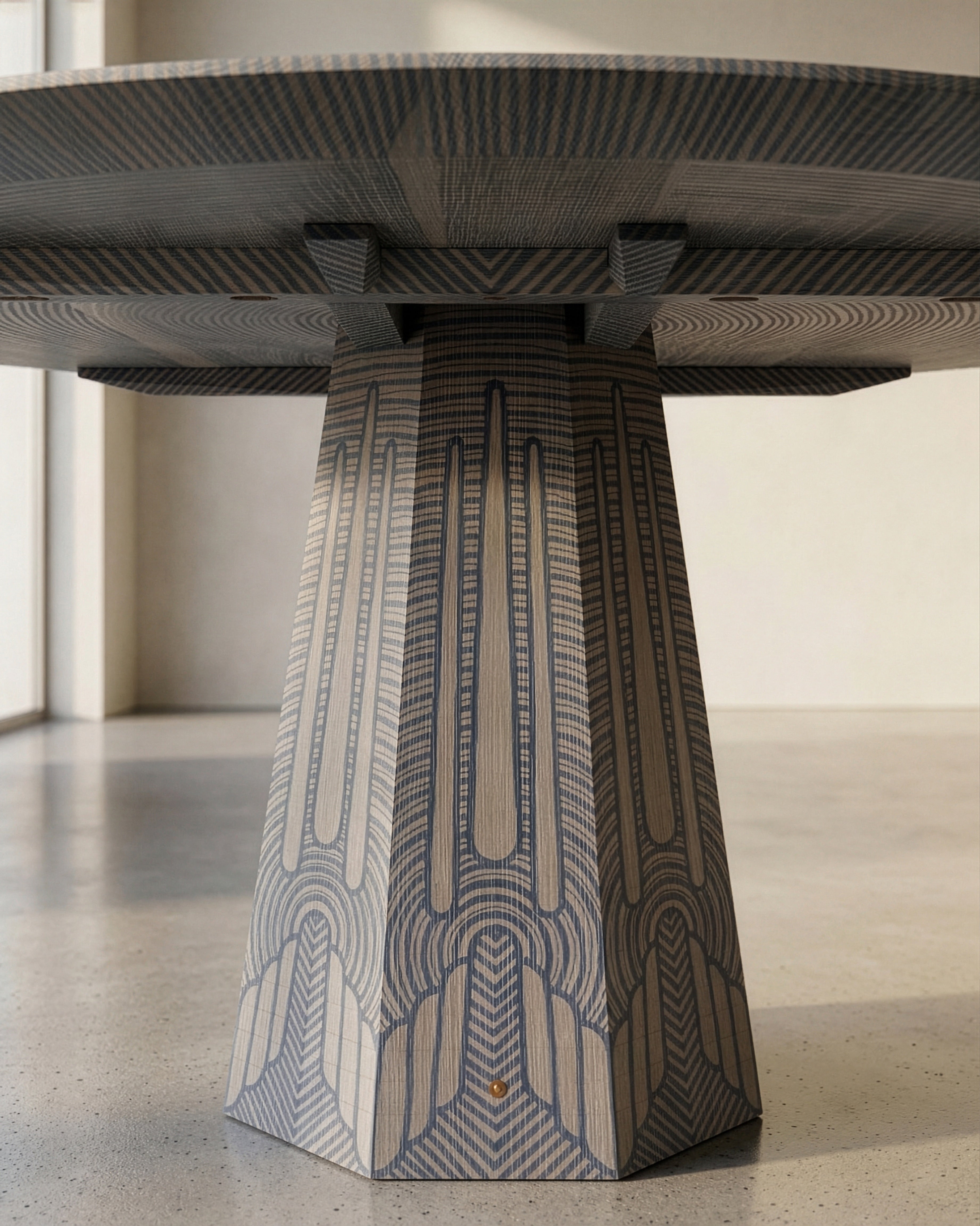 OXALINO™ Peacock Table 30" Hand-Painted White Oak